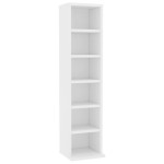 vidaXL CD Cabinet White 21x20x88 cm Particle Board Storage Organizer